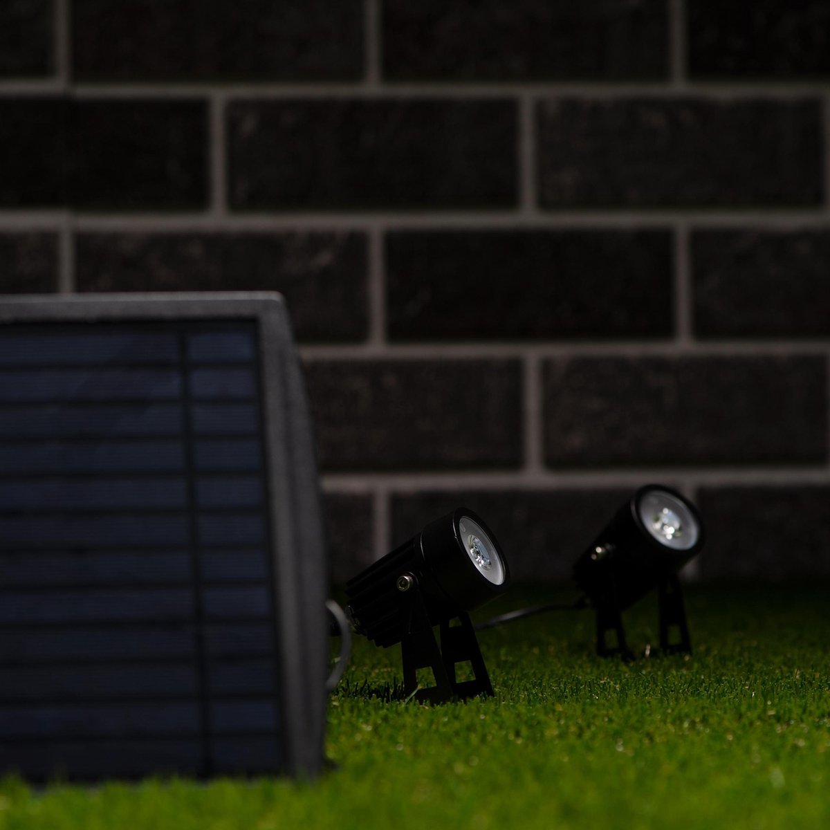 Proventa Longlife Solar LED Tuinspots inclusief zonnepaneel - 2 x LED grondspot + zonnepaneel