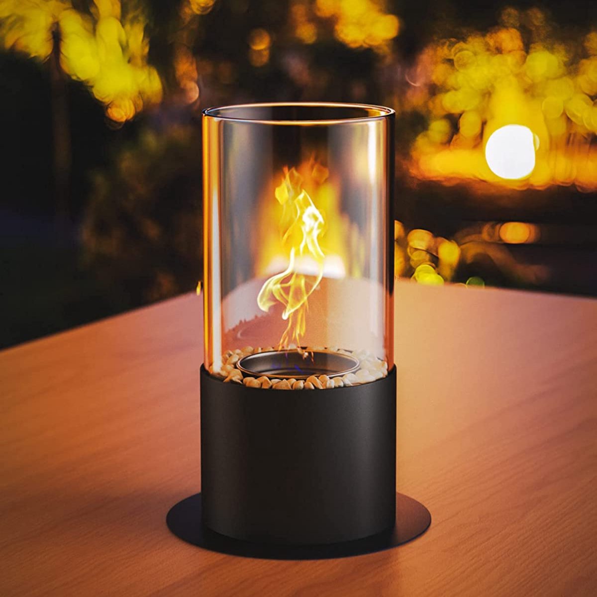Luxe Tafelhaard - Tafelhaard - Bio-ethanol Tafelhaard - Tafelvuur met PU-pad - Decoratieve Stenen - Langere Brandtijd - Draagbare Bio-ethanol Haard - Kleine Open Haard - Binnen en Buiten