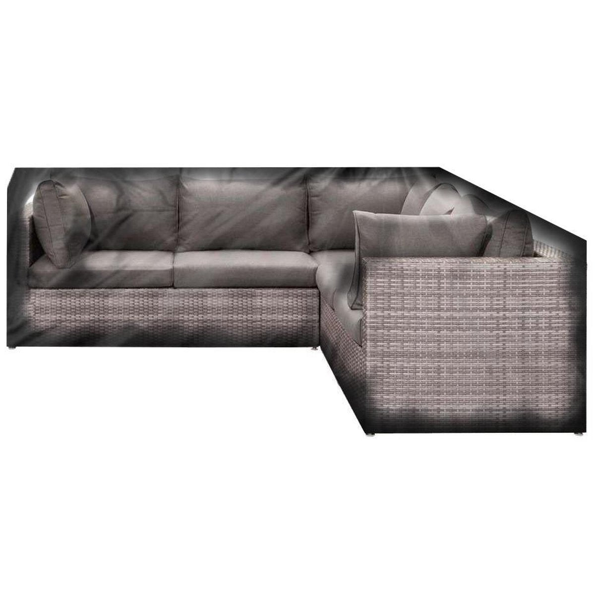 Hoes Tuinmeubelen - Loungesethoes L-vorm - 260x260x100x70 cm - Zwart