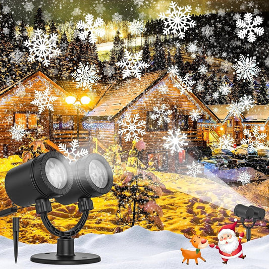 Kerstdecoratie buiten Sneeuwvlok Projectorlampen Buiten Led Sneeuwval Projectielampen Waterdicht voor Kerstdecoraties - LL-049-03