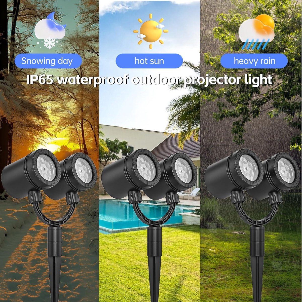 Kerstdecoratie buiten Sneeuwvlok Projectorlampen Buiten Led Sneeuwval Projectielampen Waterdicht voor Kerstdecoraties - LL-049-03