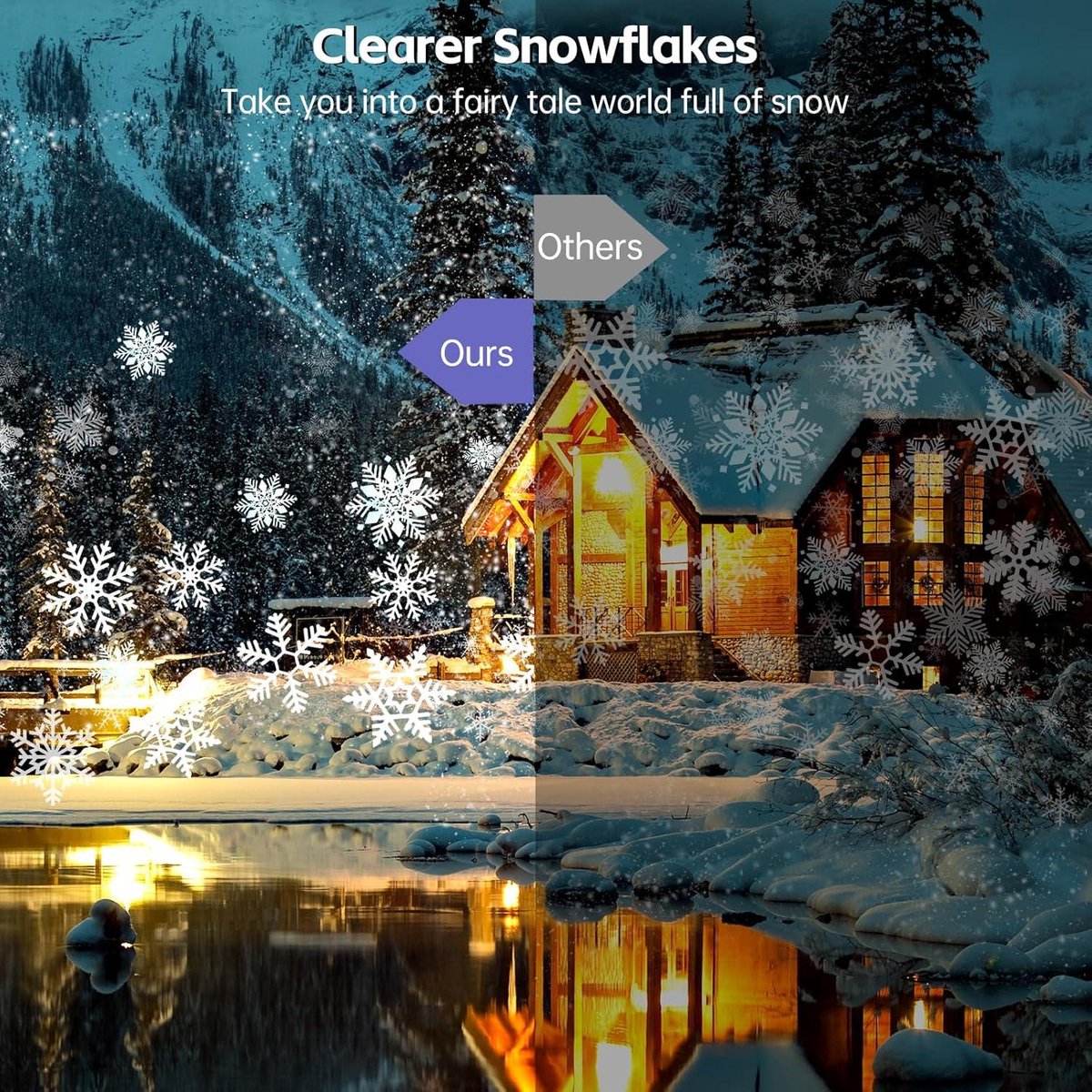 Kerstdecoratie buiten Sneeuwvlok Projectorlampen Buiten Led Sneeuwval Projectielampen Waterdicht voor Kerstdecoraties - LL-049-03