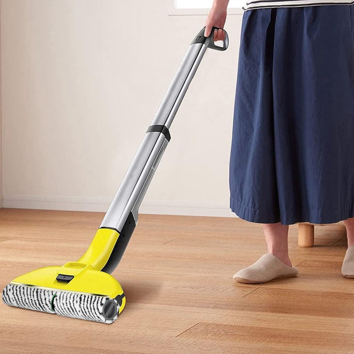 Microvezel Roller Borstel Set - Harde Vloer Reiniger - Roller Vervanging - Microfiber - Wasbaar - Nat Droog Gebruik - Karcher FC3 FC3D FC5 FC5D FC7 (zwart) - 2 Stuks