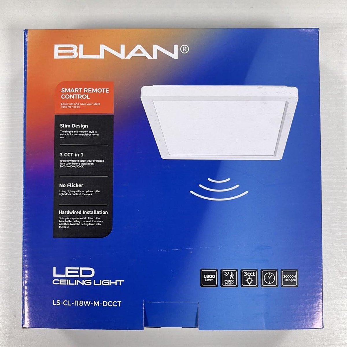 Plafondlamp met radarbewegingsmelder - 18W - Afstandsbediening - Bewegingssensor - Badkamer - Hal - Trap - Toilet - Garage - Kelder - Balkon - 22cm