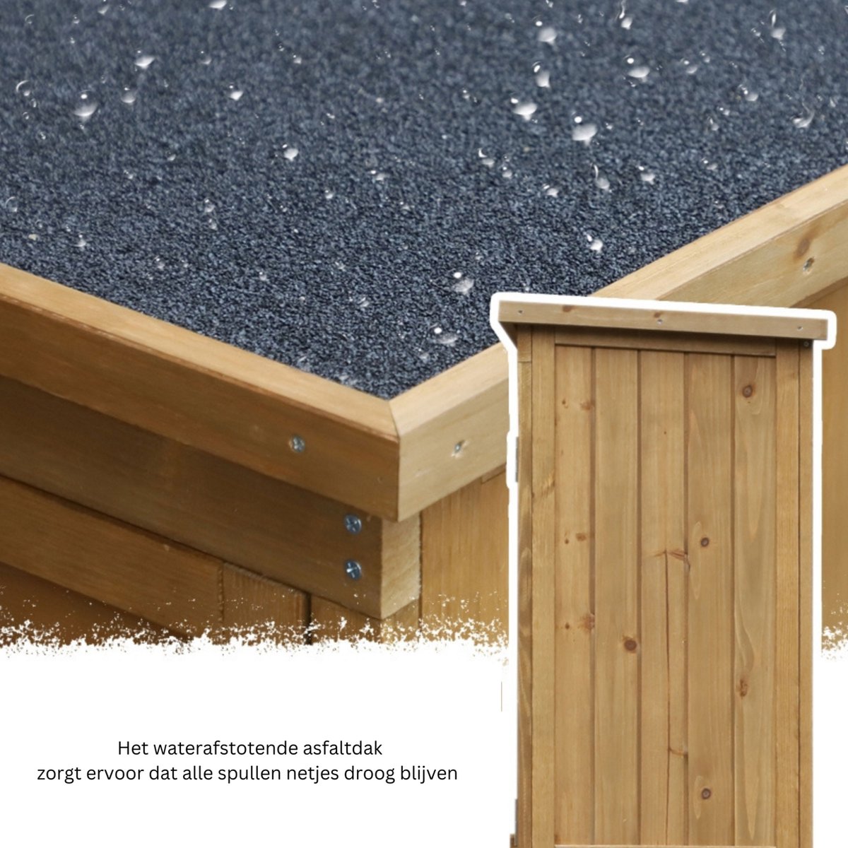 Tuinkast hout - Tuinkast - Opbergkasten met deuren - Tuinhuis - Tuinschuur - Schuur voor gereedschap - 87 cm x 46,5 cm x 160 cm