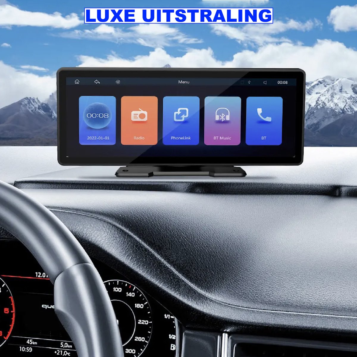 Carplay Scherm - Touchscreen - Navigatiesysteem Auto - Voor Apple & Android - Universeel - Carplay Draadloos - Multimedia Autoradio - 10 Inch - PRO VERSIE