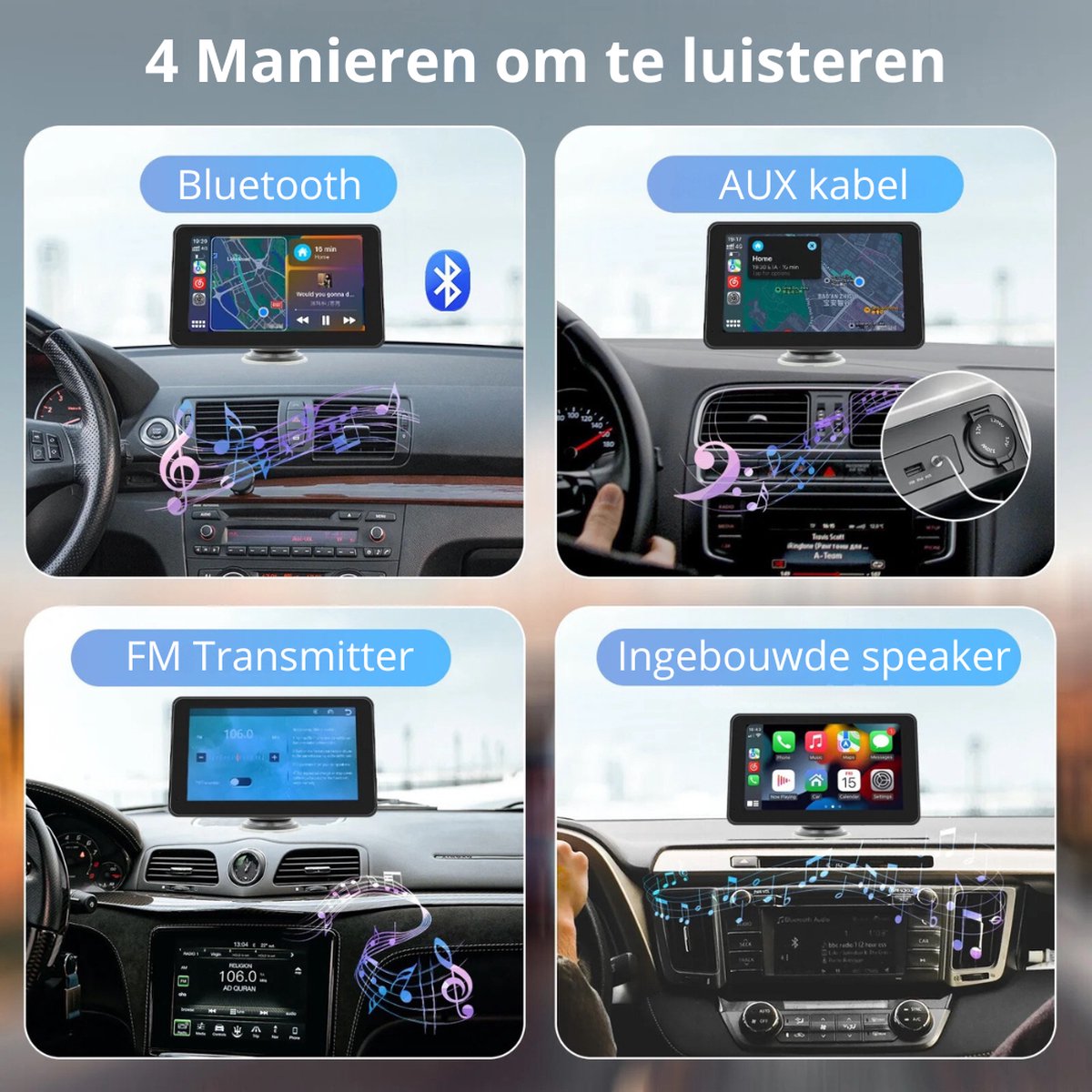Android Auto Scherm - CarPlay Scherm - Universeel CarPlay Scherm - 7 inch HD Scherm - Bluetooth 5.0