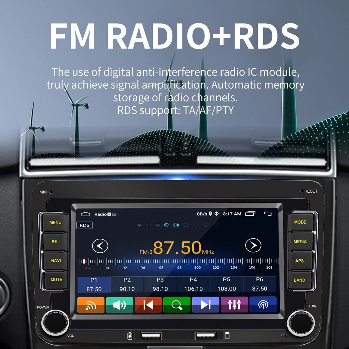 Autoradio - 2din - Apple Carplay - Android Auto - Voor Volkswagen Golf 5 6 Polo Passat B6 B7 Cc Skoda Jetta Universele Multimedia - Wifi Gps Navigatie - Achteruitrijcamera - Met USB Aansluiting