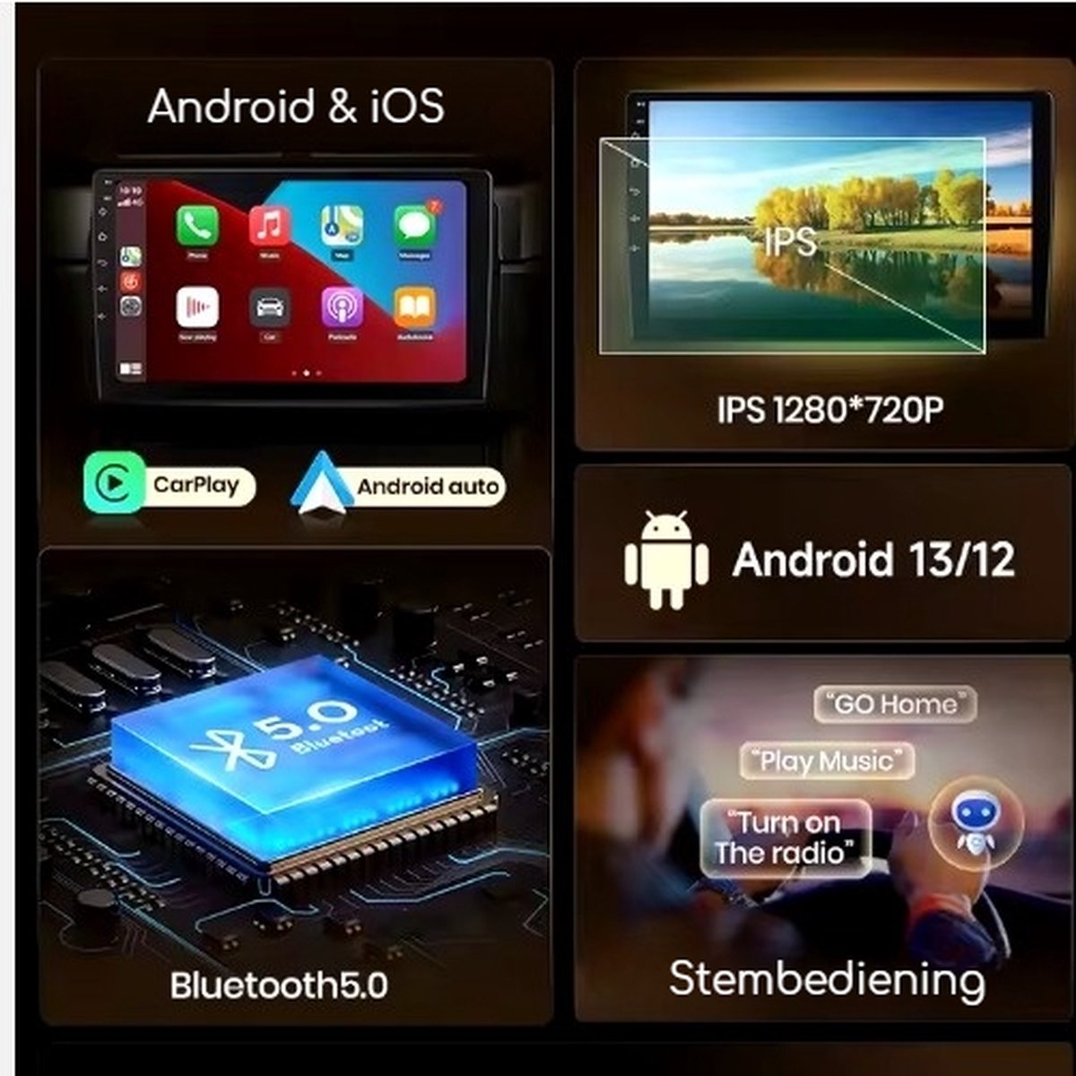 Autoradio - Android Carplay - Bluetooth Radio - Peugeot 107 - Toyota Aygo - Citroën C1