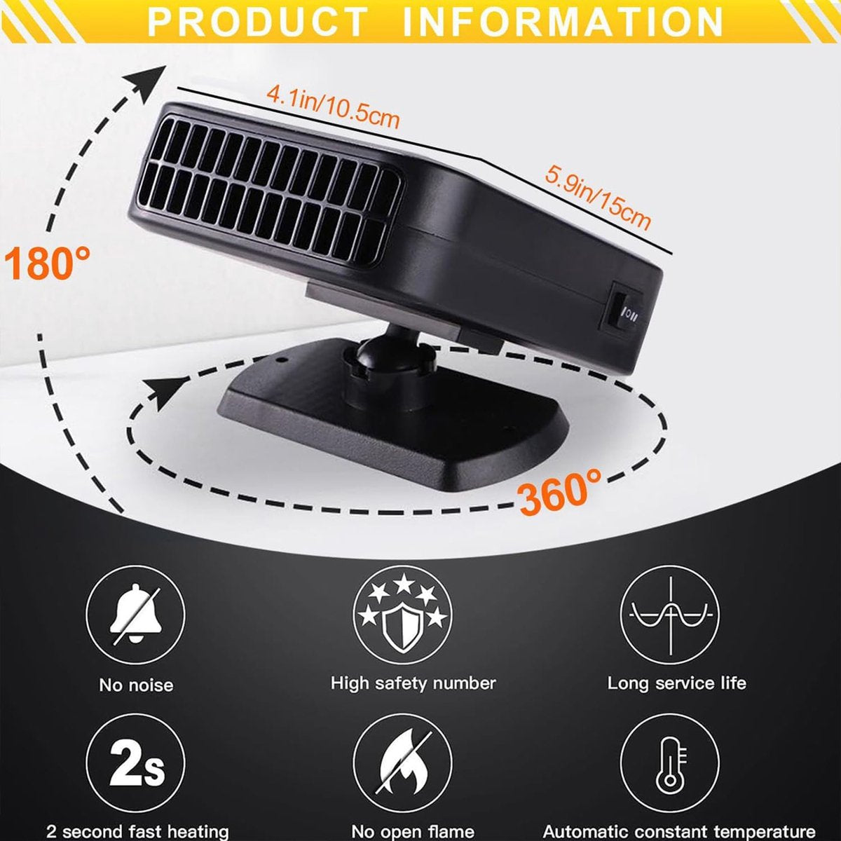 Auto verwarming - Auto heater - 12V - Autoverwarmer - Auto kachel - Auto verwarming ventilator - Must Have voor de winter!