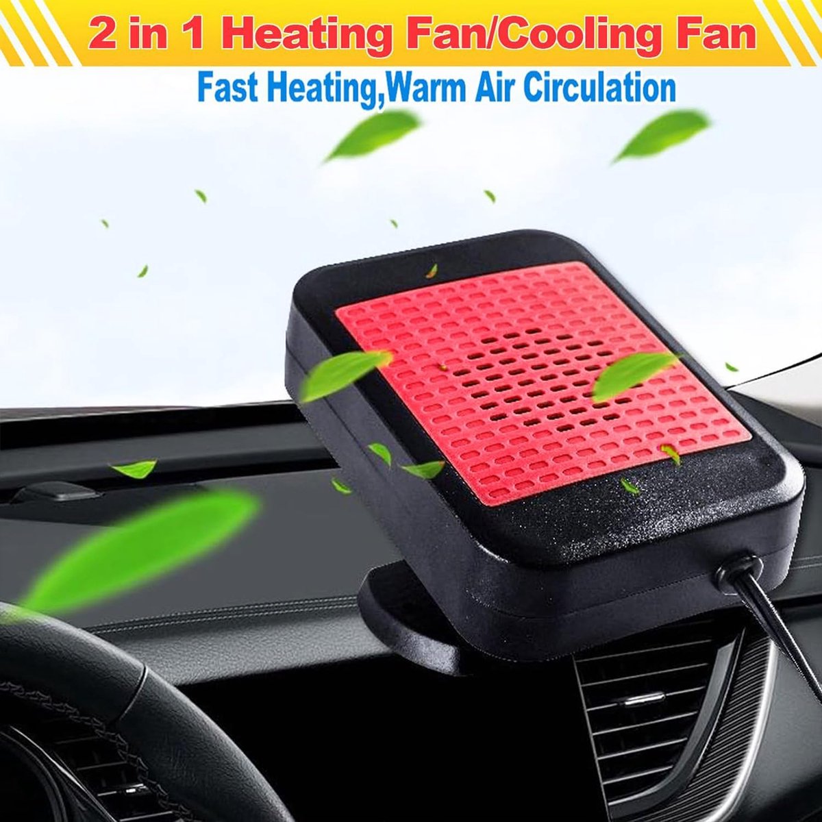 Auto verwarming - Auto heater - 12V - Autoverwarmer - Auto kachel - Auto verwarming ventilator - Must Have voor de winter!