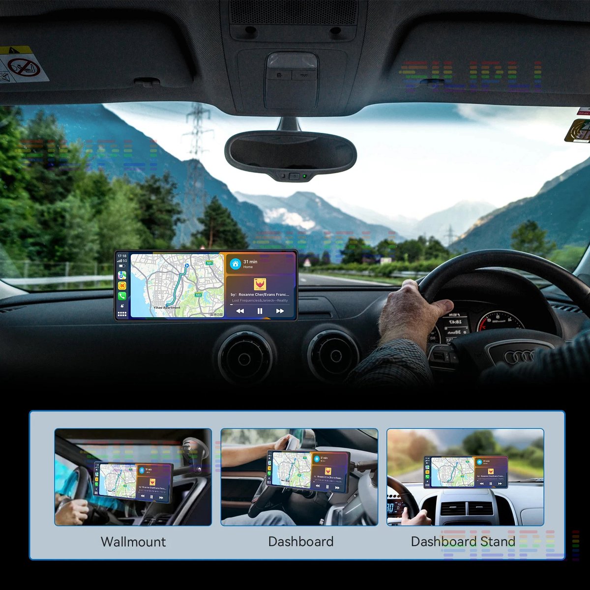 Carplay - Carplay Scherm - Autoradio - Carplay Apple & Android - Carplay Draadloos - Multimedia Speler - Touchscreen - Universeel - 10.26 Inch - Zwart