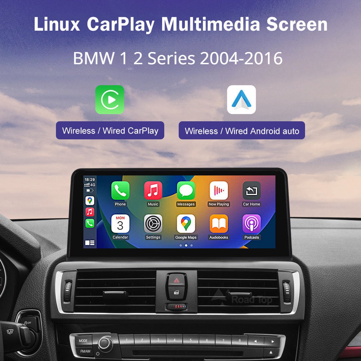 Auto Radio en Multimedia Scherm - CarPlay - Geschikt voor BMW 1/2 Serie (2004-2016)