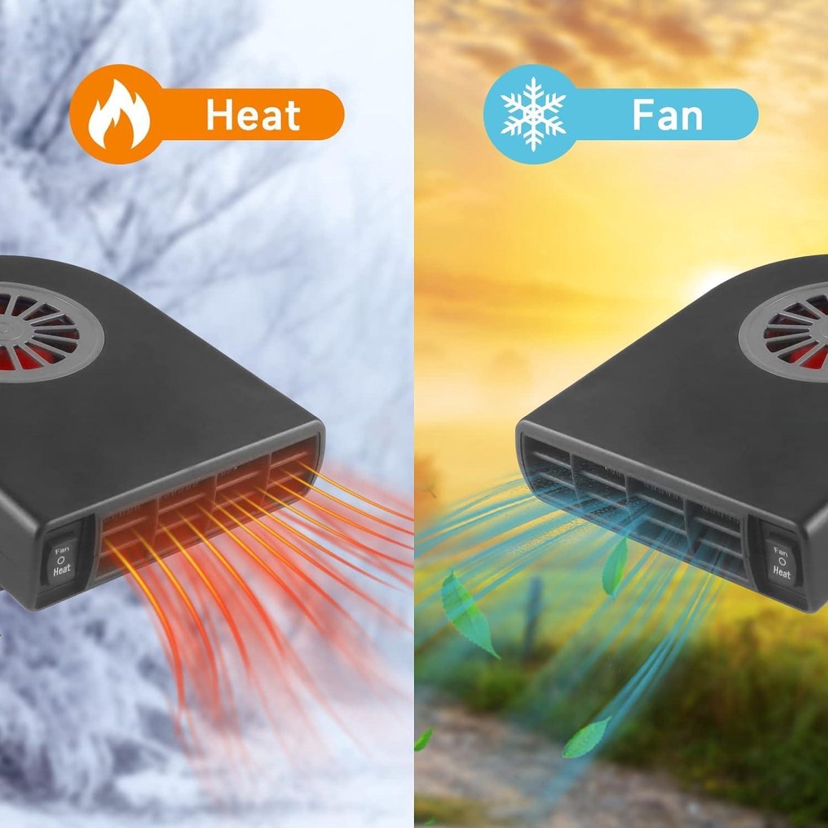 Portable Car Heater 12V 120W - Fast Heating & Cooling Function - Car Defroster Windshield - Cigarette Lighter Plug Car Heater 12 Volt Heater