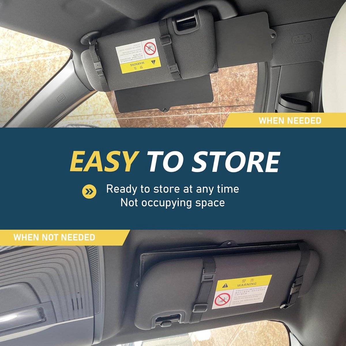 Zonneklepverlenger - Auto Zonneklep Extensie - Anti-Verblindings Zonneklep - Auto Interieur Accessoires - Zwart - 1 Stuk auto accessoires