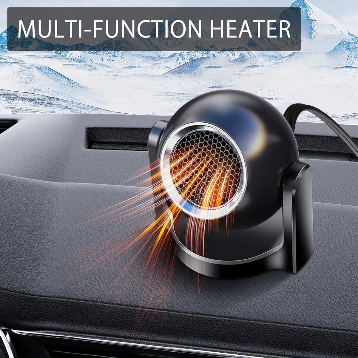 12V 150W 2-in-1 draagbare autoverwarming en ventilator - sigarettenaansteker plug - 360 graden draaibare ontdooier voor de voorruit - Autokachel 12 volt verwarming