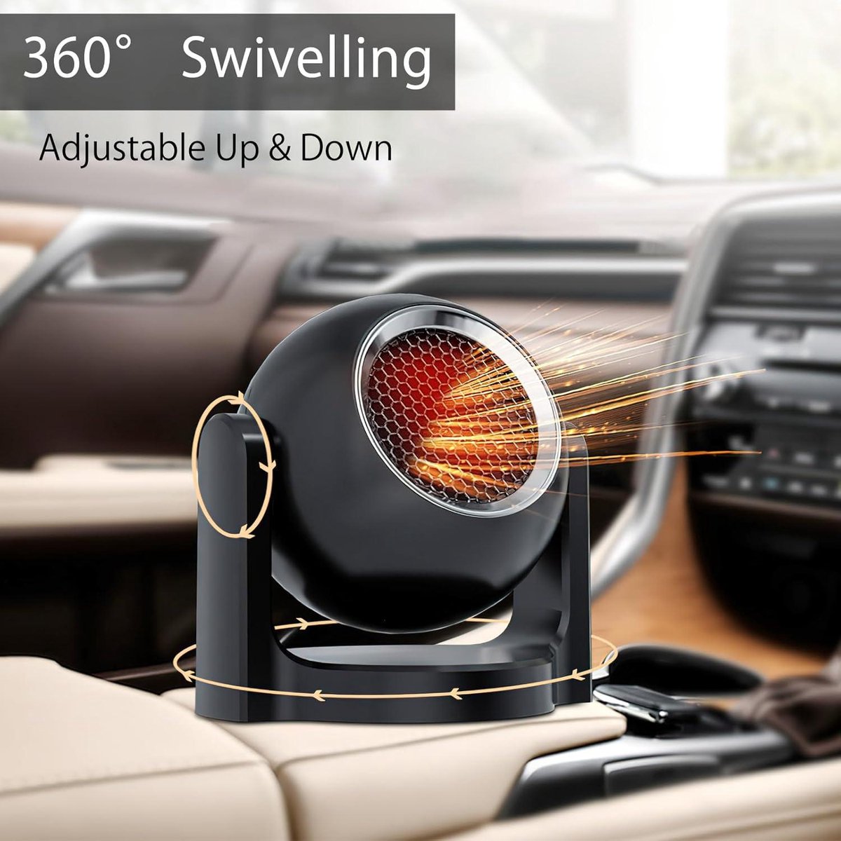 12V 150W 2-in-1 draagbare autoverwarming en ventilator - sigarettenaansteker plug - 360 graden draaibare ontdooier voor de voorruit - Autokachel 12 volt verwarming