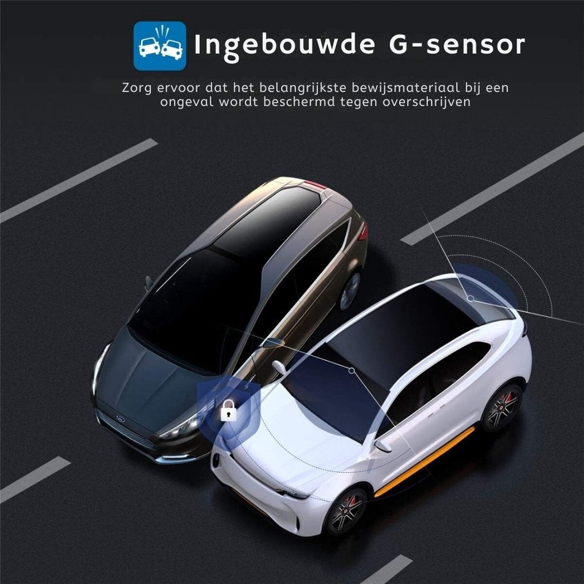 Dual Dashcam - Dashcam Voor Auto 1080p Full HD - Voor- en Achteruitrijcamera Met 3-inch Lcd-Display – Autocamera Met Bewegingsdetectie - Nachtzicht - Versnellingssensor