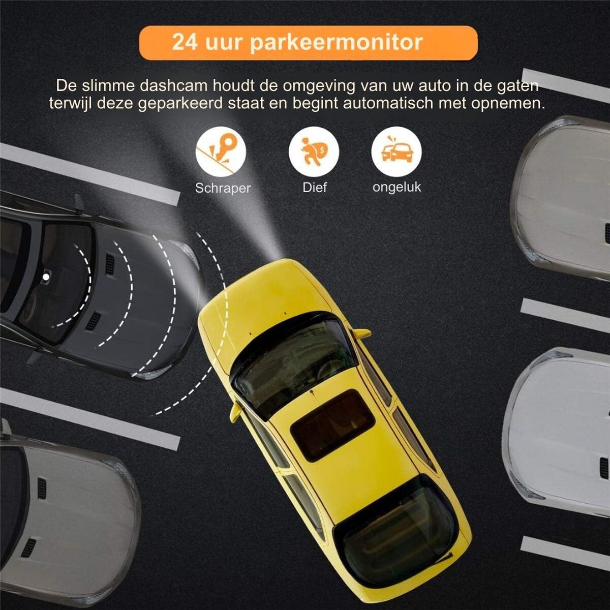 Dual Dashcam - Dashcam voor auto 1080p Full HD - Voor- en achtercamera incl. 32GB SD-kaart – Autocamera - Met loopopname en G-sensor – LCD-scherm