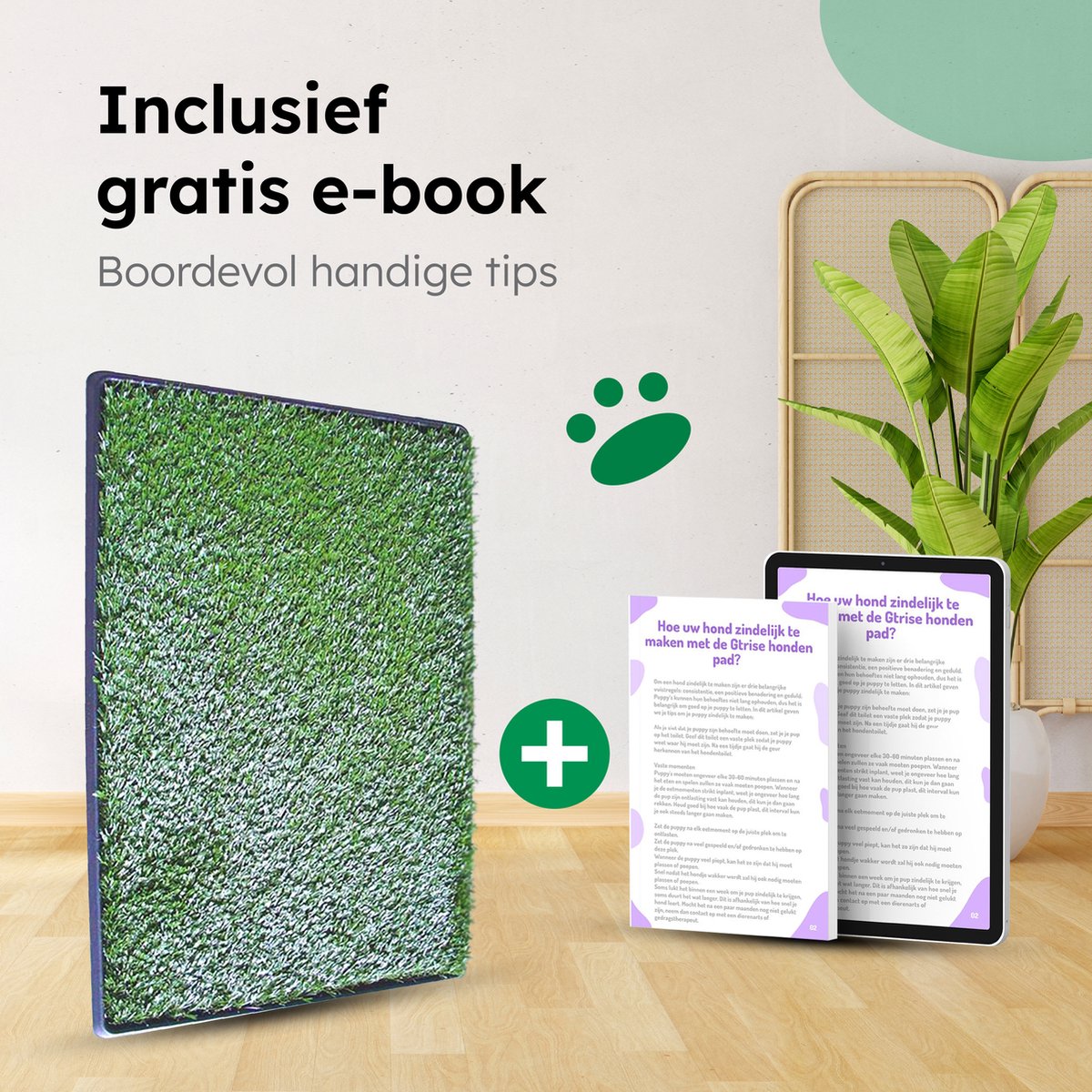 Gtrise Hondentoilet Met 2 Matten - Out/Indoor - Zindelijkheidstraining Ebook - Dieren Wc