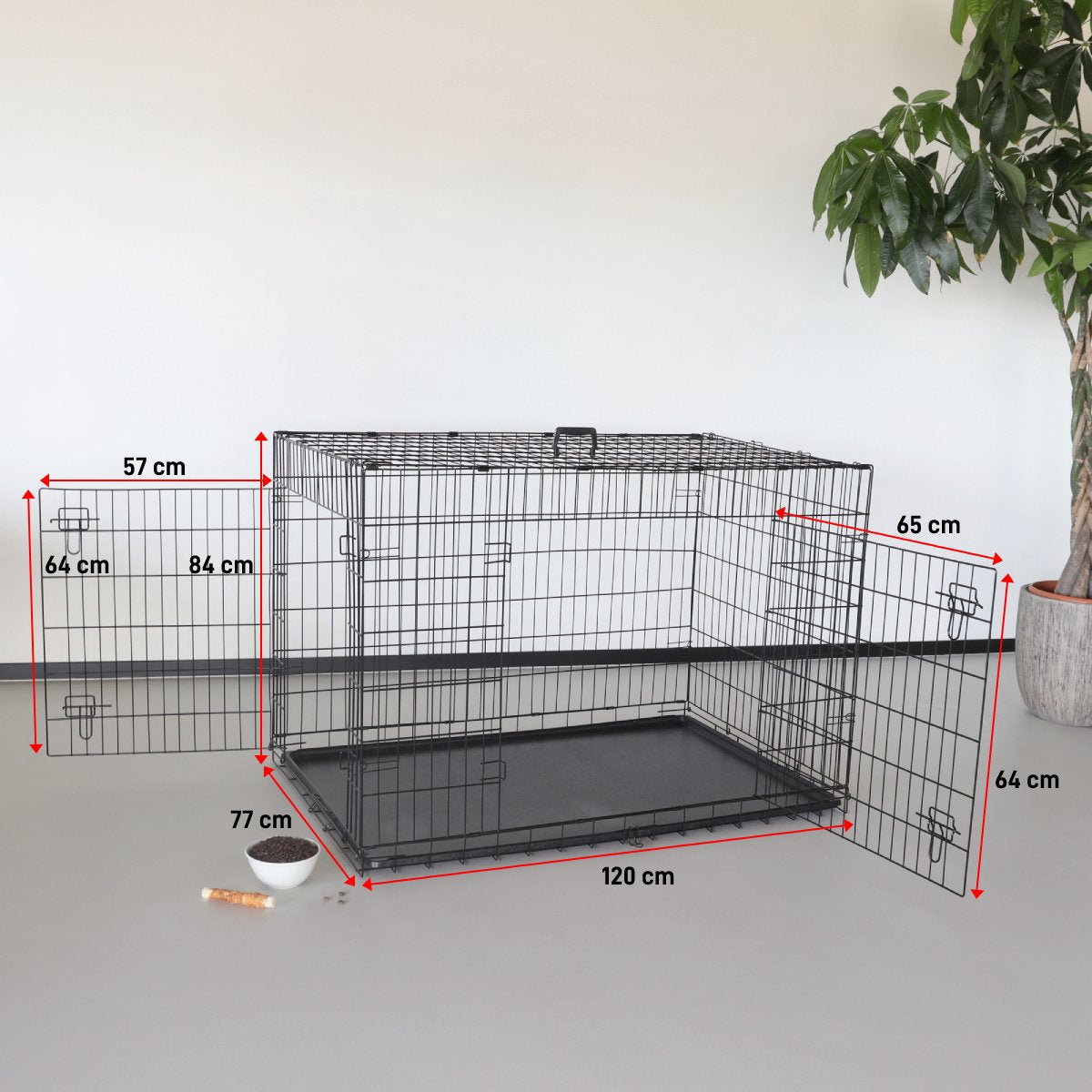 Hondenbench Sterk 122x77x82cm hondenbench 2 deuren