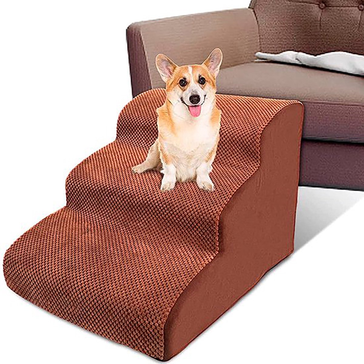 Dog stairs - 40 cm high - 3 Steps - Sturdy - Design - dog ramp - dog steps for dogs - dog step stool - dog gangway