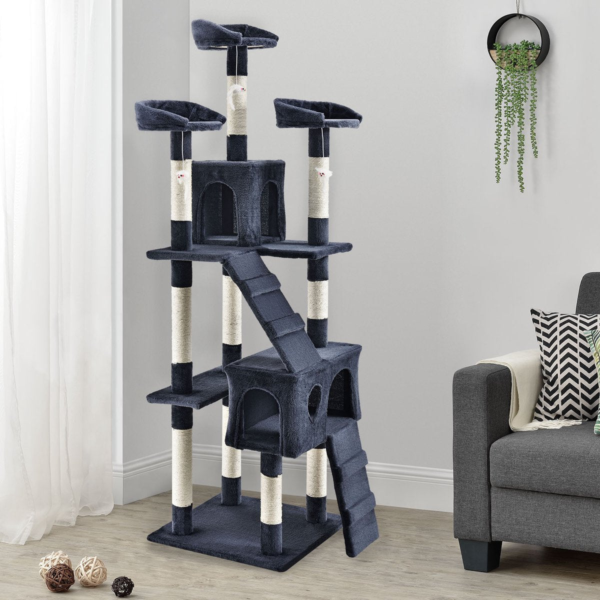 Cat Scratching Post - Amy - Dark Grey