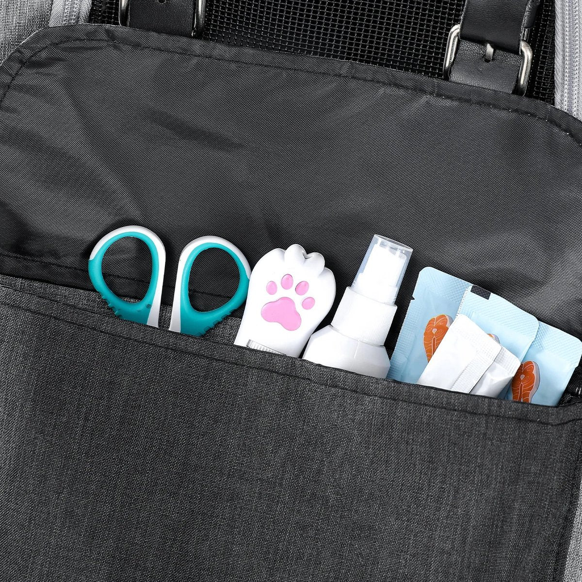 Luxury Dog Bag (L) - Travel bag - backpack for dogs and cats - 40x30x23.5cm - pet cat transport - cat bag - dog carrier bag - transport take along holiday - dog carrier travel bag - carrier - Grey