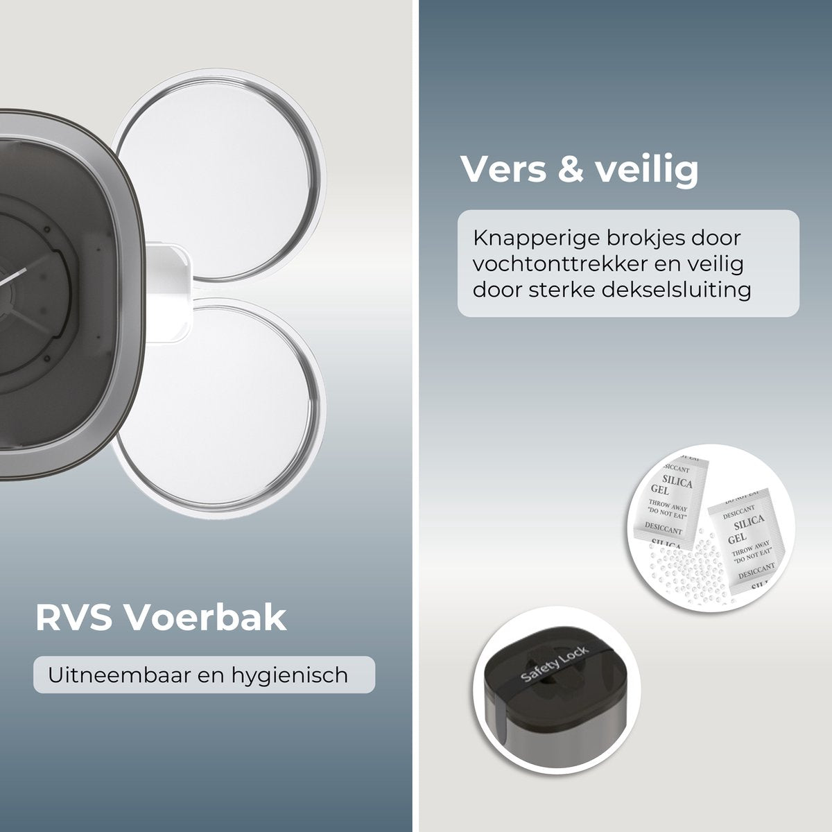 CatElite® - Automatische Voerbak Kat Dubbel - Dual WiFi 5GHz & 2.4GHz - HD Camera & Audio - Night Vision - Voerautomaat met Smart App - 7L Voerdispenser RVS - Zwart - Incl. E-book