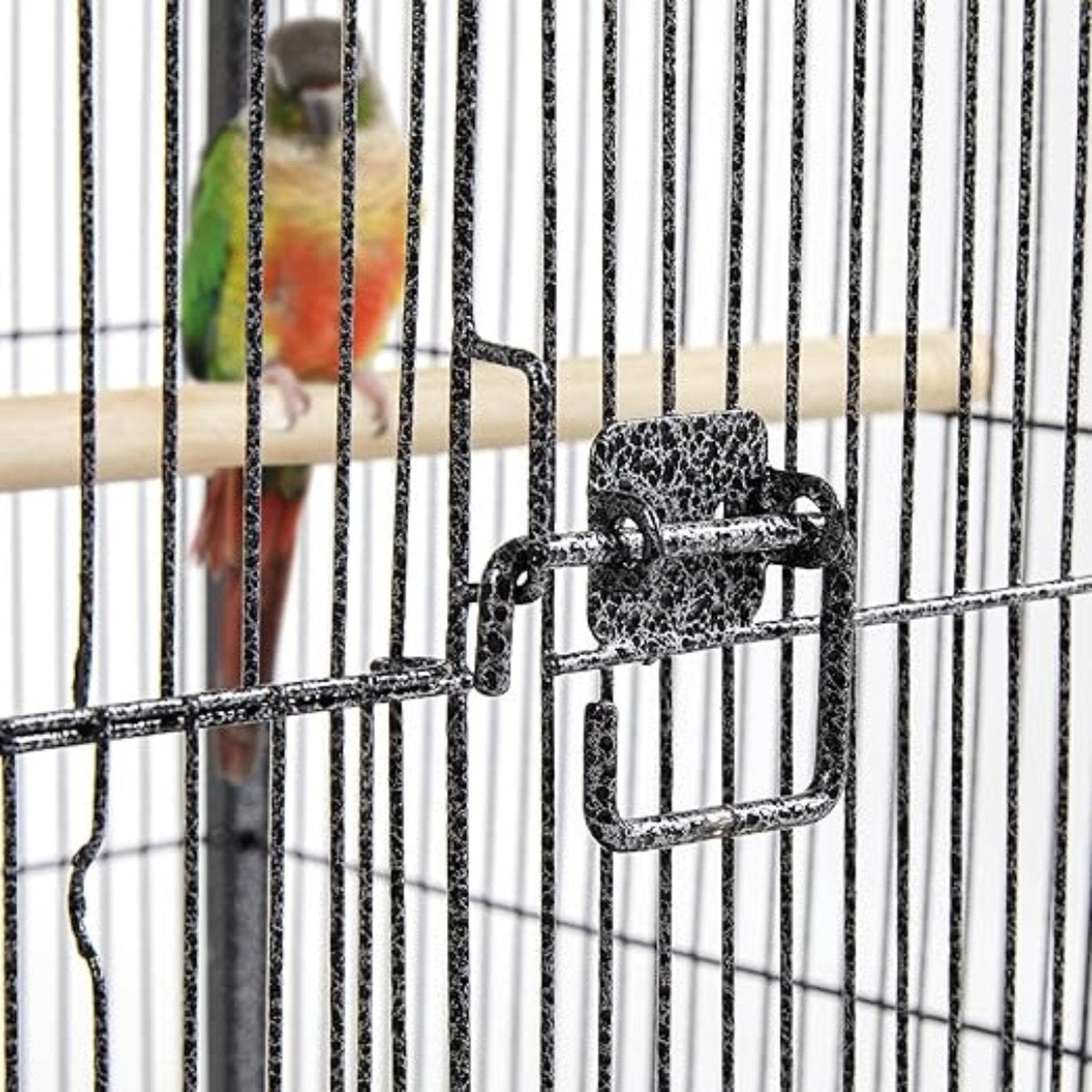 Papegaaienkooi – 3-IN-1 - Parkietenkooi Op Voet & Wieltjes – Grote Vogelkooi Voor Binnen – Vogelkooien – Vogel Speelgoed - Volière – 45x45x100 Cm - Zwart