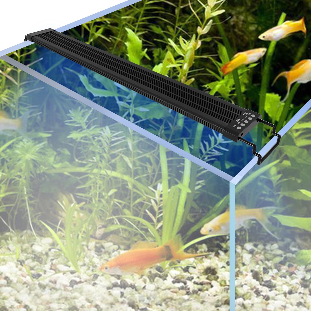 45W LED aquariumverlichting met timer voor zoutwateraquaria RGB decoratie waterdicht, 120-150CM, Incl. Afstandsbediening