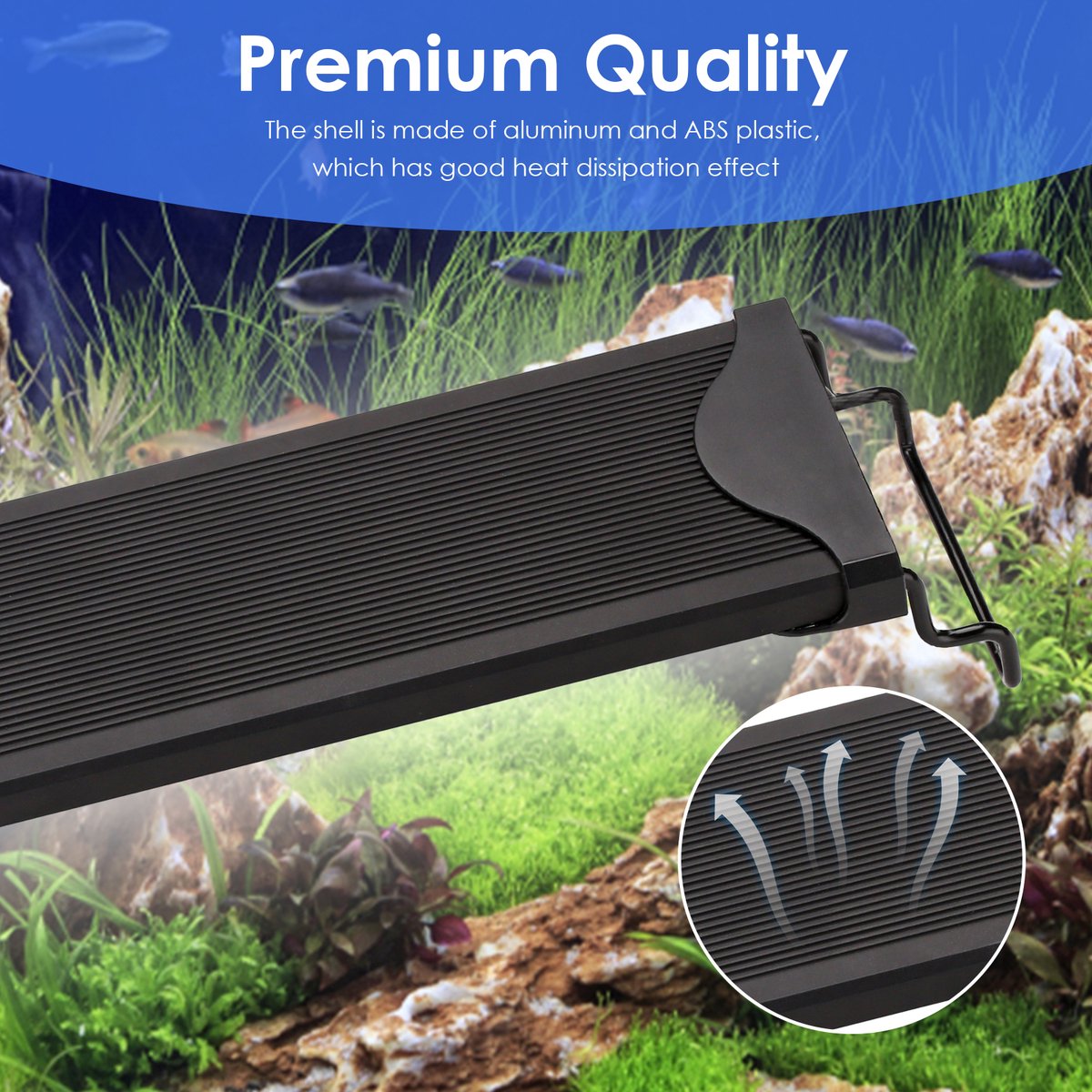 45W LED aquariumverlichting met timer voor zoutwateraquaria RGB decoratie waterdicht, 120-150CM, Incl. Afstandsbediening