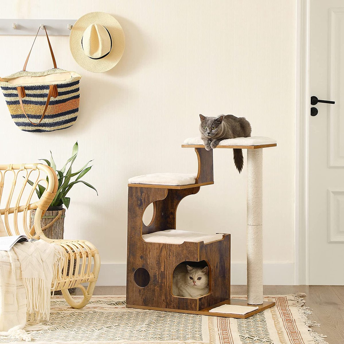 Luxe Krabpaal - Hout - Bruin - 88cm