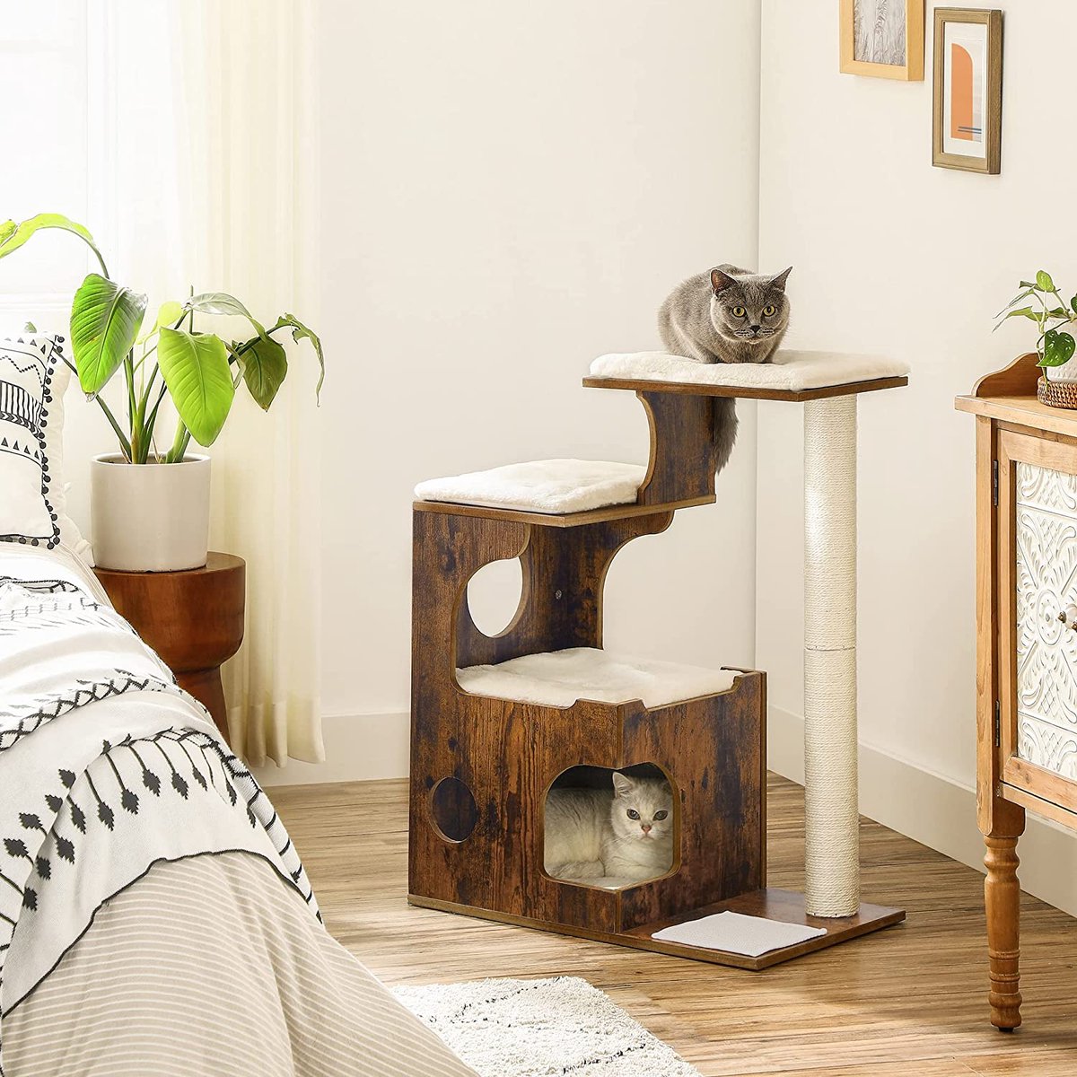 Luxe Krabpaal - Hout - Bruin - 88cm