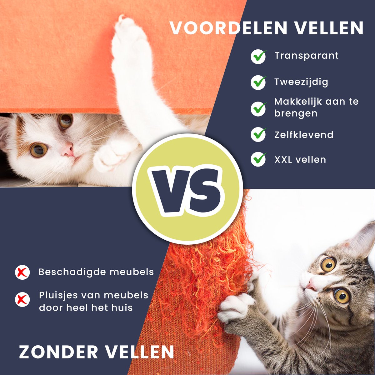 Antikrab Vellen voor Kat en Hond - 6 XL Vellen – Zonder Punaises - Tegen Krabben – Bankbescherming – Meubelbescherming – Krabpaal – Anti Scratch – 43.2 x 30.5cm – Transparant