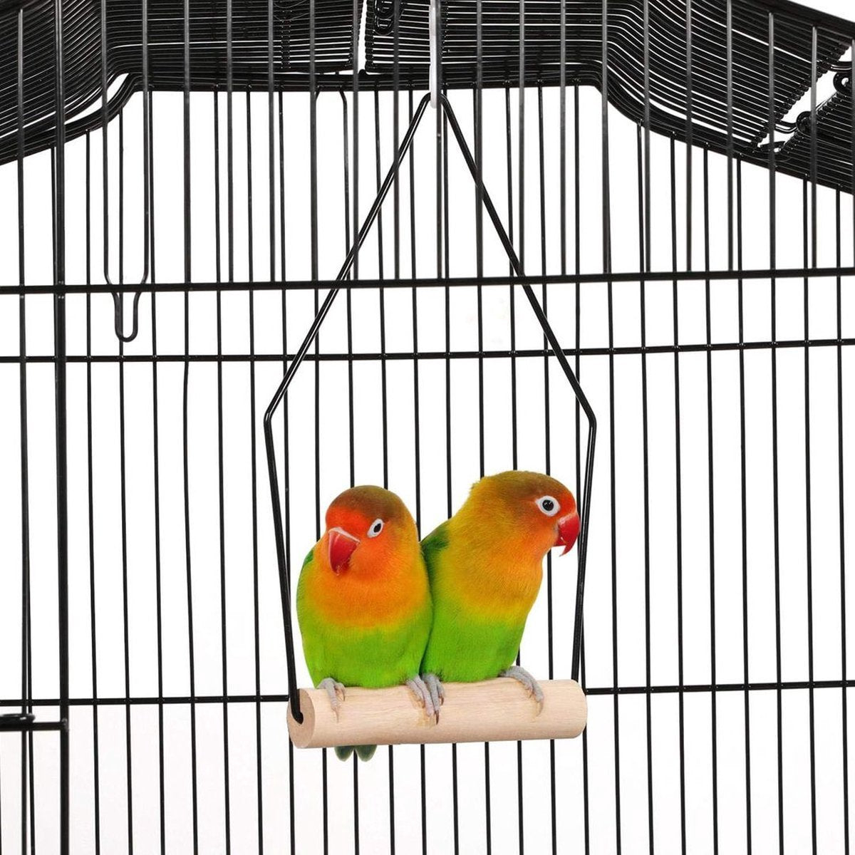 Luxury Parrot Cage - Parakeet Cage - Large Bird Cage - for Indoors - on Wheels - Including Toys - With Bird Bath - 46x36x160cm - Black - Steel