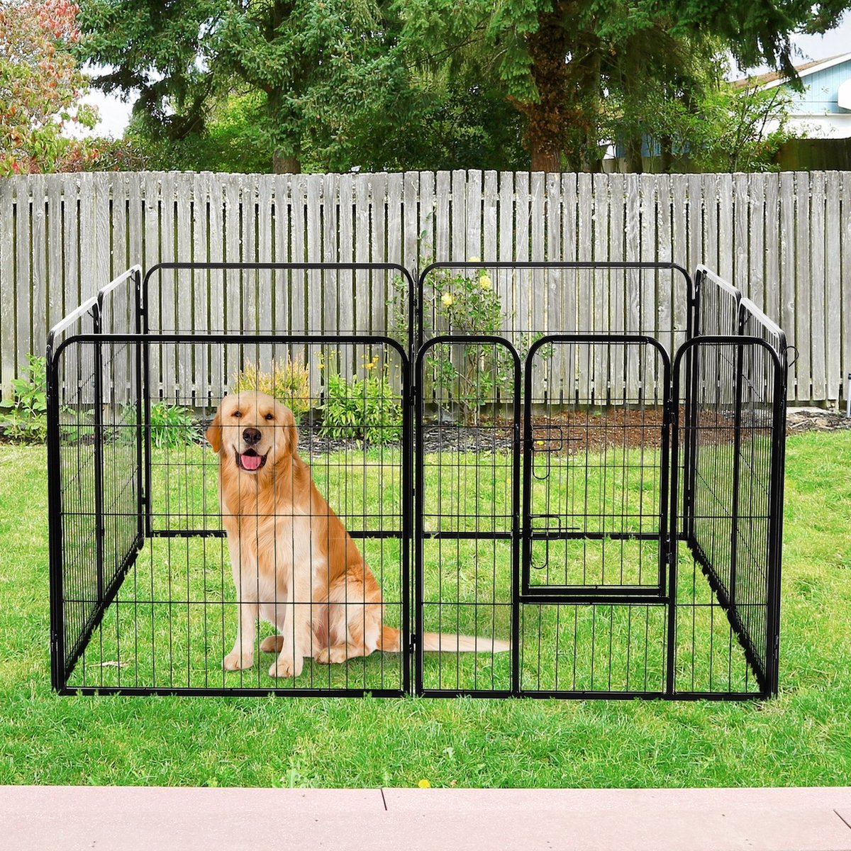Dog run XL - Puppy run - Dog crate - Steel - 80 cm high - 640 cm circumference - Expandable