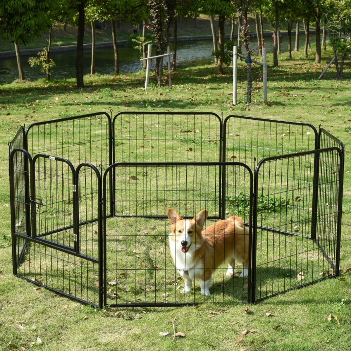 Dog run XL - Puppy run - Dog crate - Steel - 80 cm high - 640 cm circumference - Expandable