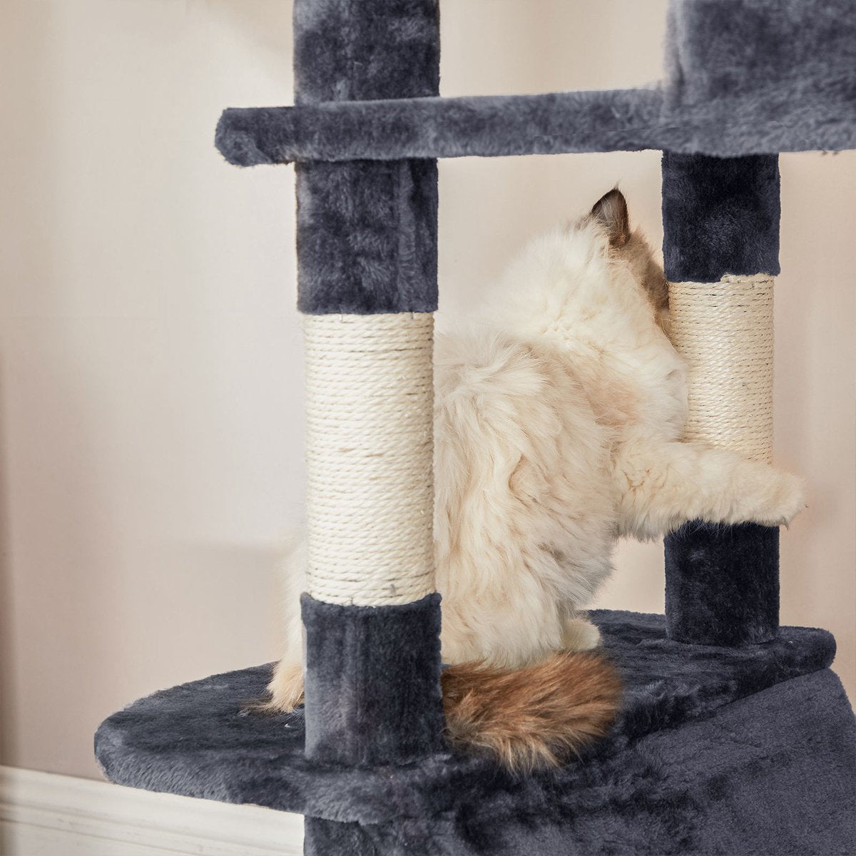 Scratching Post Tall XL Cat Tree Smoke Grey, 206cm