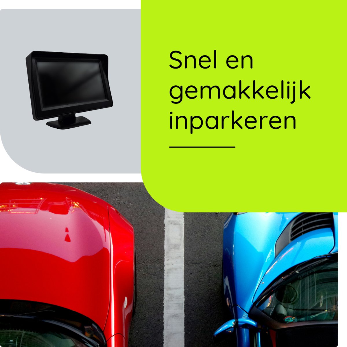 Wireless Reversing Camera with Night Vision - Parking Aid - 5 inch HD Ready - Complete set
