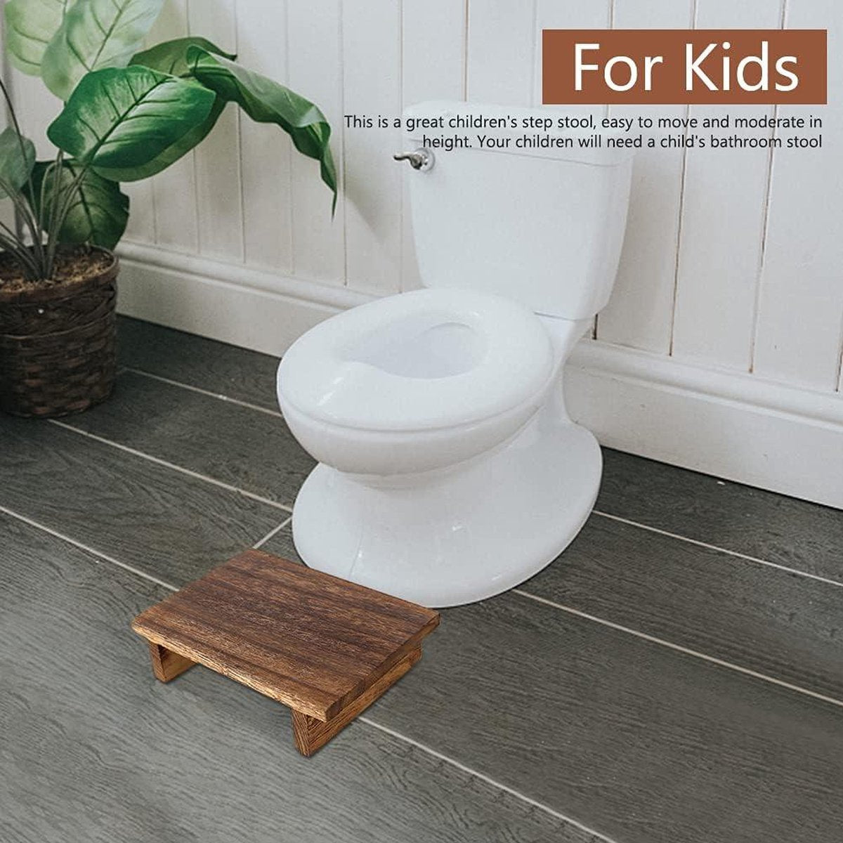 Opstapkruk hout - multifunctionele stabiele kruk - massief hout voor hoge bedden - kinderen volwassenen - keuken woonkamer - 25 x 18 x 7 cm (hout)
