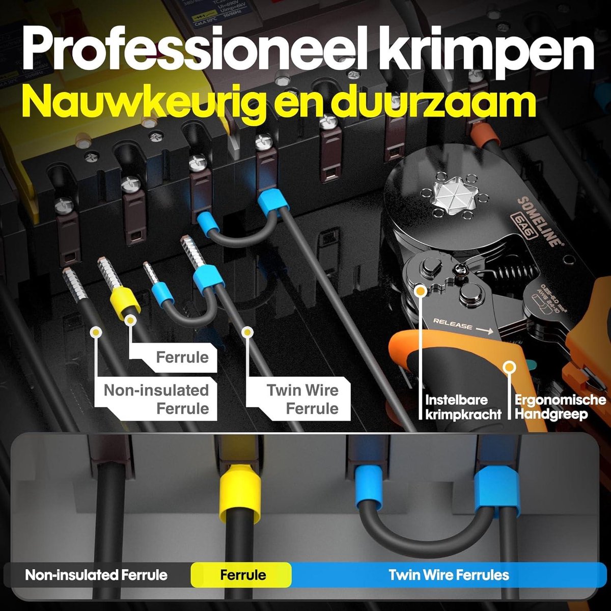 Ferrule Crimper Plier Set 21 Kinds Wire Ferrules - Hexagonal Ferrule Crimping Tool Kit - Cable Lug Crimping Tool Set