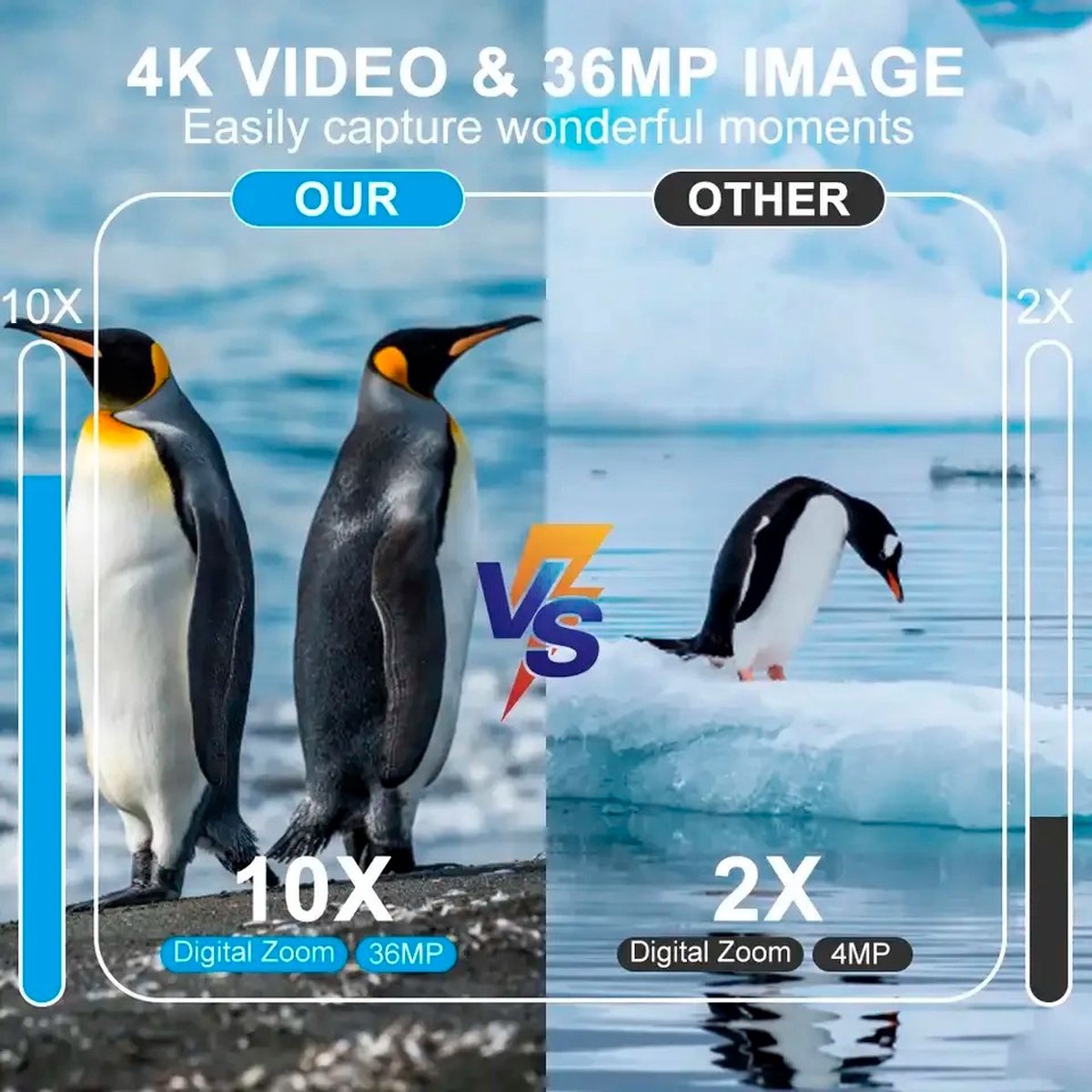 ProductPlein - Nachtkijker 4K - Verrekijker - Nachtkijker met Infrarood - Nightvision - 800m Nachtzicht - Verrekijker met Nachtzicht - Incl. 64GB SD kaart, Opbergtas - Zwart