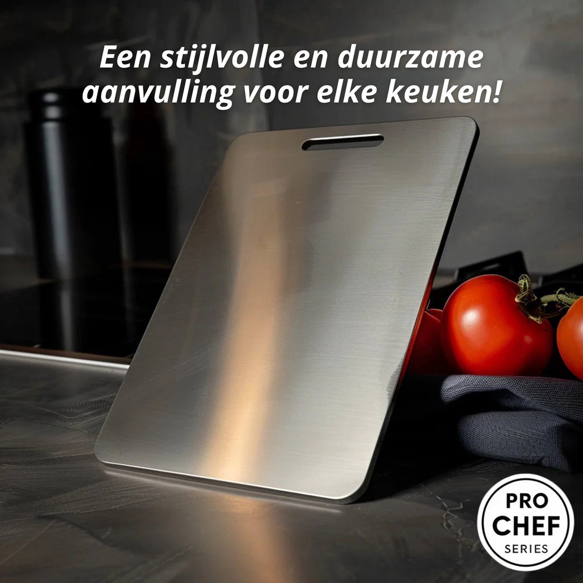 Titanium Cutting Board - 100% Titanium - Dishwasher Safe - Antibacterial - (L) 39x28CM
