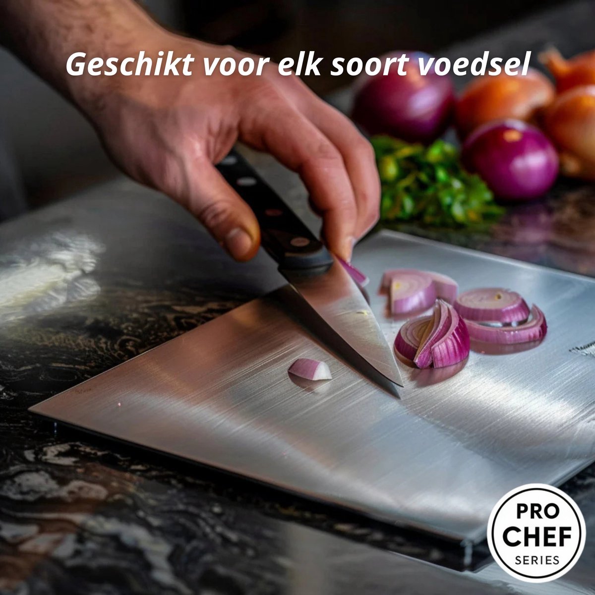 Titanium Cutting Board - 100% Titanium - Dishwasher Safe - Antibacterial - (L) 39x28CM