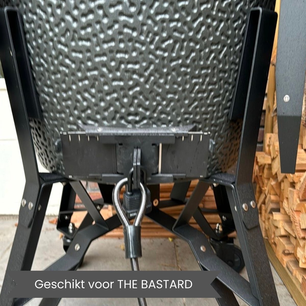 Universal Kamado Lock, Powder-Coated Steel, Kamado Locker, Kamado Security, Kamado Theft Prevention