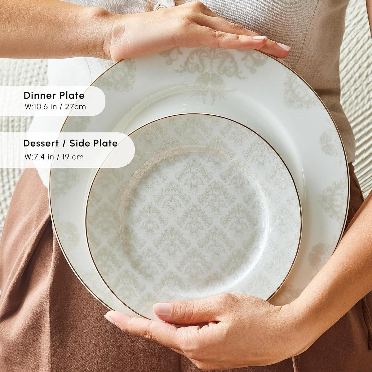 Servies set voor 12 personen Karaca Siena Tafel servies set 56-delig - ronde combi servies set - wit porselein servies - diepe borden en platte borden. Servies set 12 personen