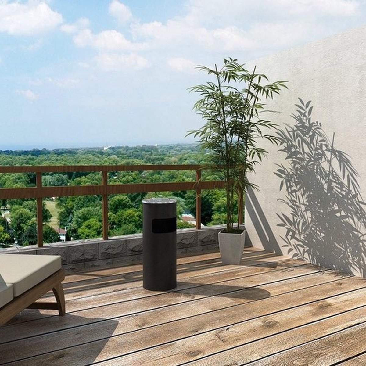 Freestanding Ashtray with Stainless Steel Waste Bin - Outdoor Ashtray - Floor Ashtray - Large Outdoor Ashtray - Smoking Post - Ashtrays - 25x25x60
