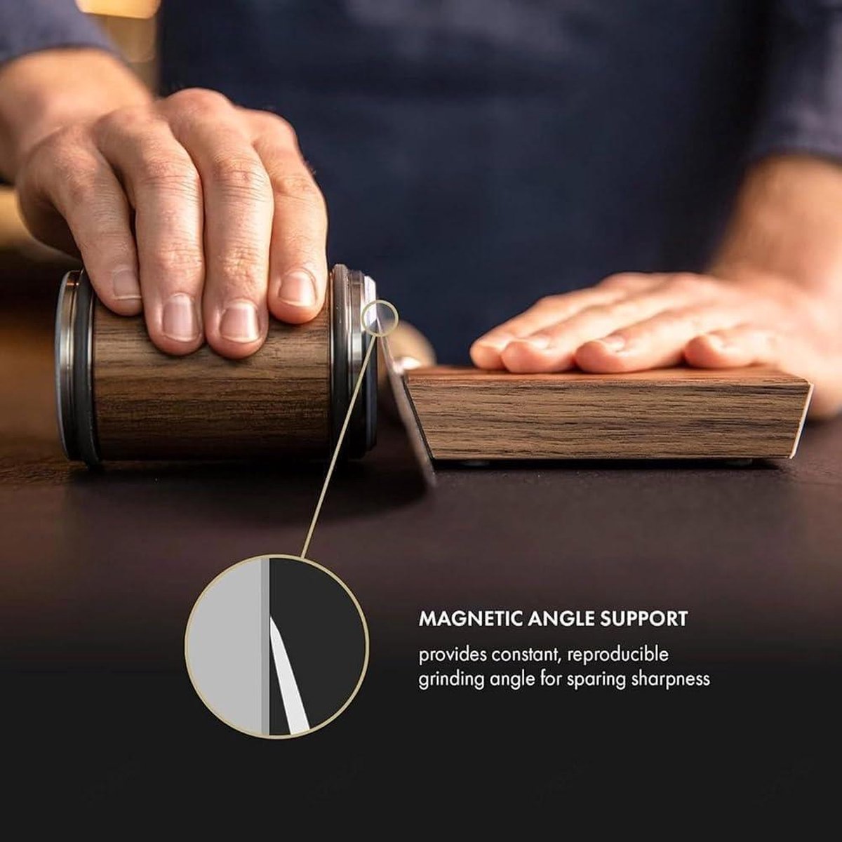 Tumbler Rolling Knife Sharpener - Messen slijpen gemakkelijk gemaakt - Slijpsysteem voor keukenmessen - Messenslijper Kit - Slijpen onder een hoek van 15-20 graden