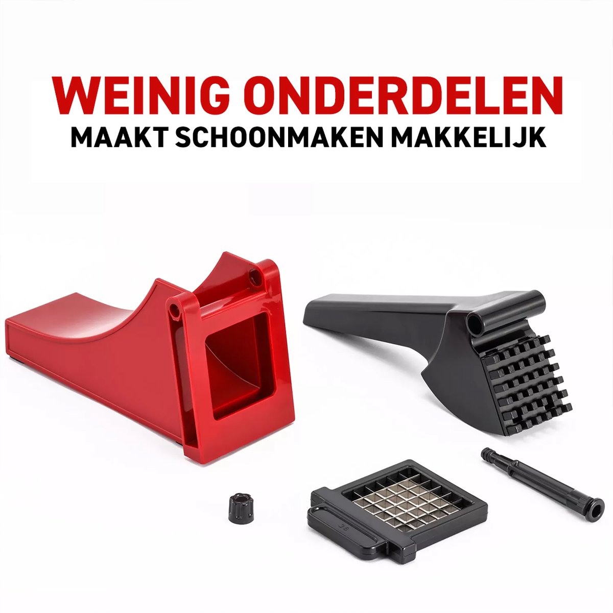 Friesnijder - Patatsnijder - Groentesnijder - Roestvrijstalen Snijrooster - Raspen, Schillers & Snijders - Rood